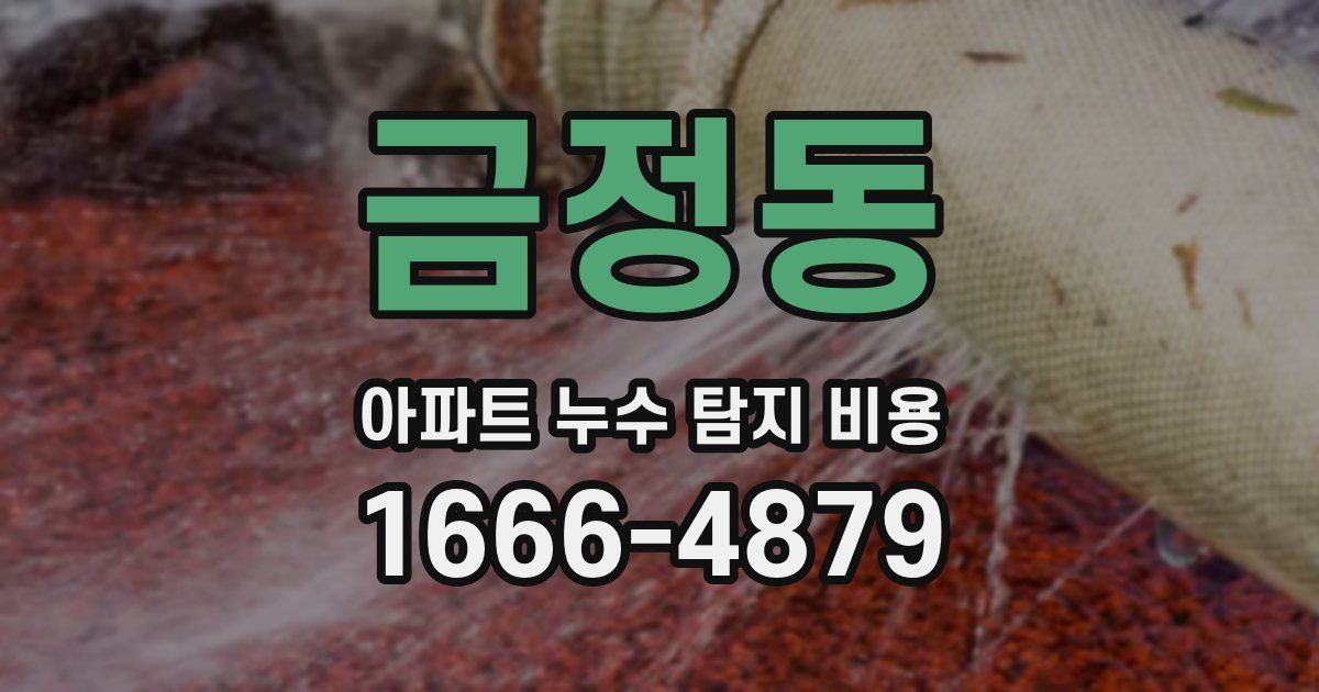 금정동 아파트 누수 탐지 비용