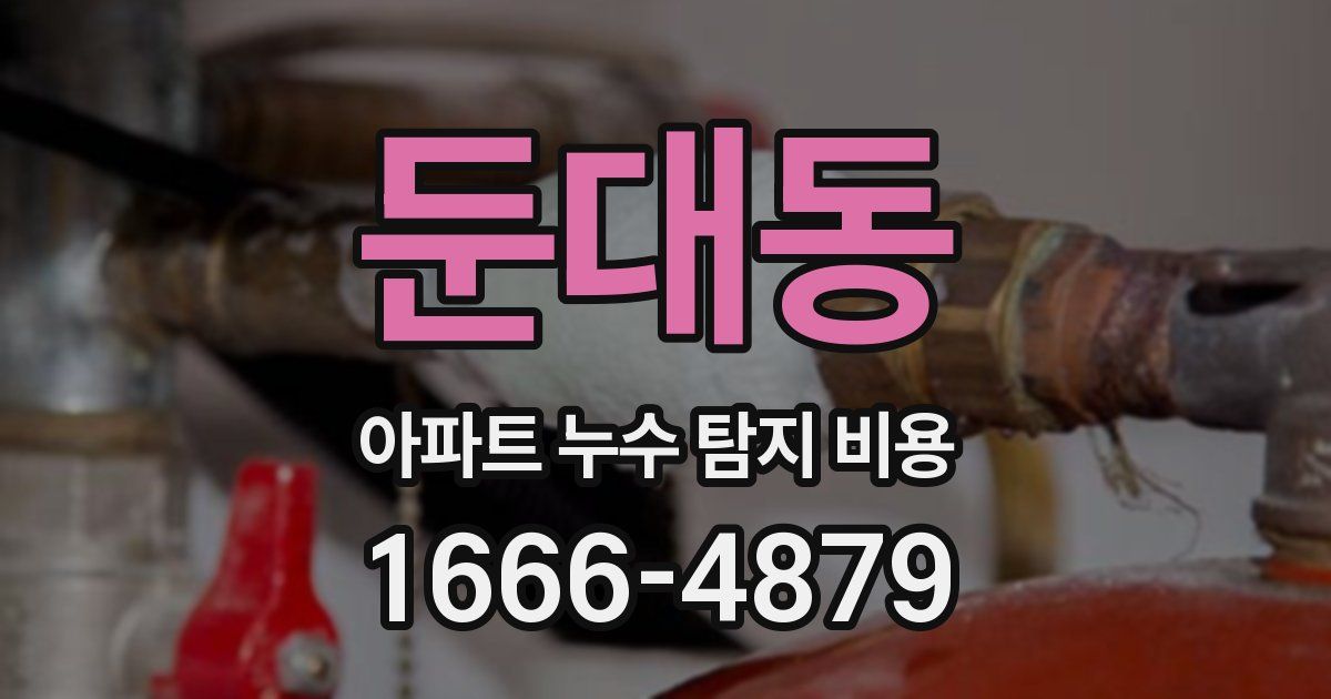 둔대동 아파트 누수 탐지 비용