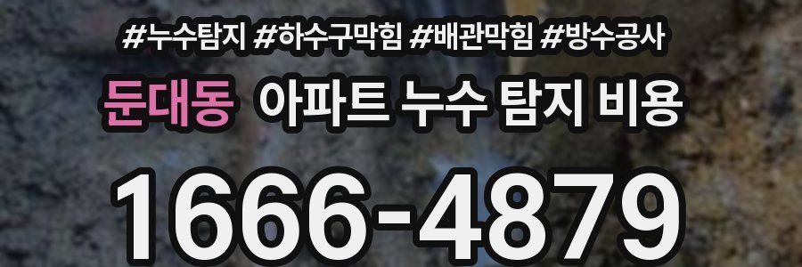 둔대동 아파트 누수 탐지 비용
