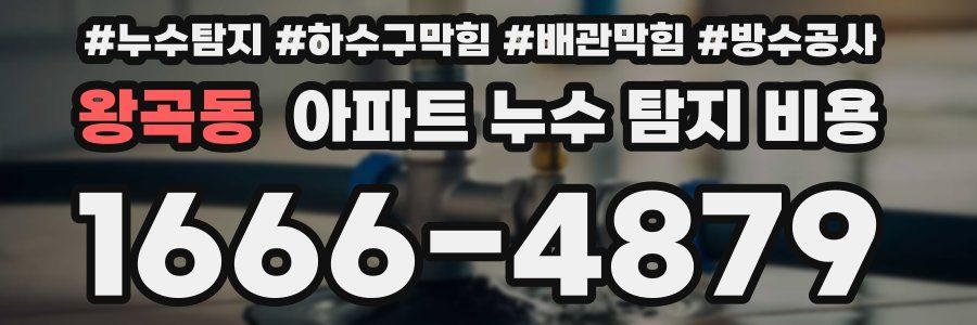 왕곡동 아파트 누수 탐지 비용