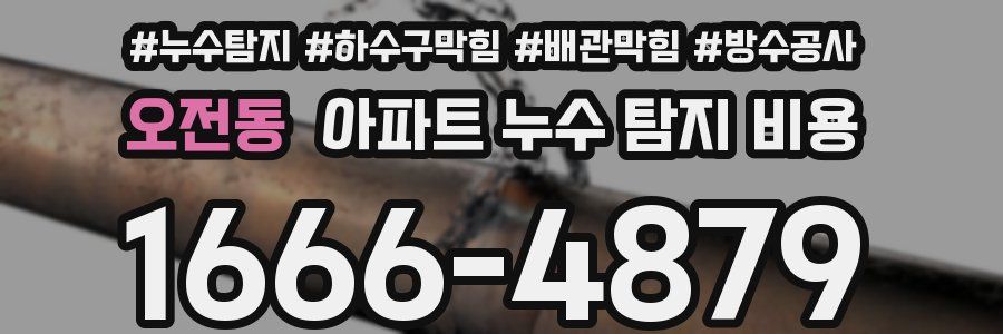 오전동 아파트 누수 탐지 비용