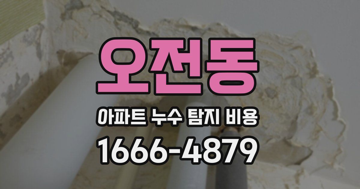 오전동 아파트 누수 탐지 비용