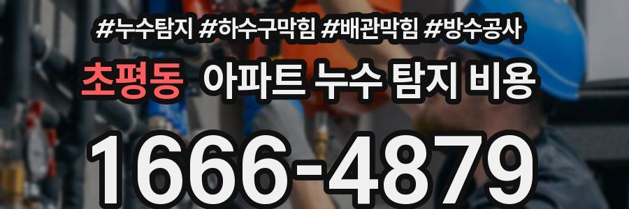 초평동 아파트 누수 탐지 비용