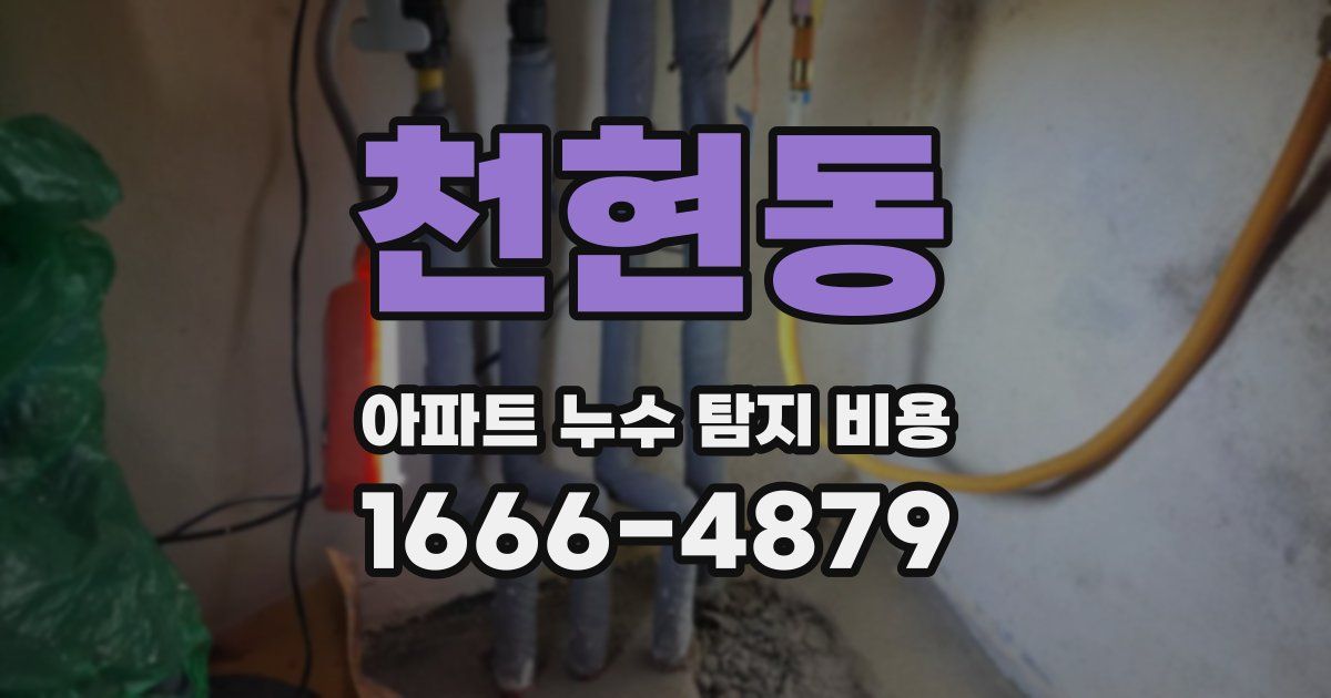 천현동 아파트 누수 탐지 비용