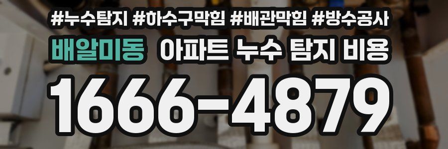 배알미동 아파트 누수 탐지 비용