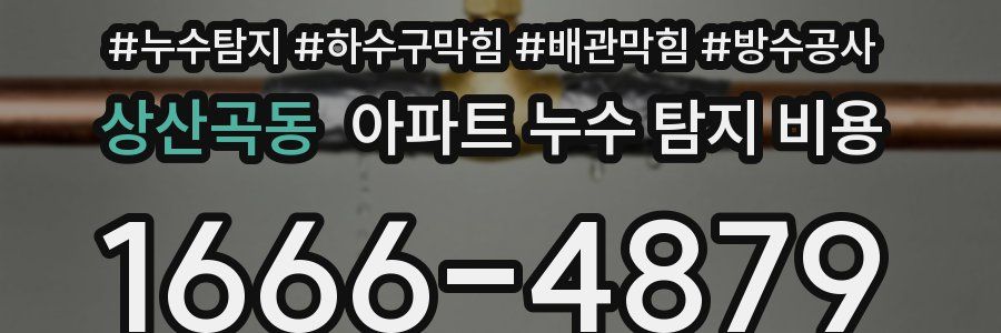 상산곡동 아파트 누수 탐지 비용