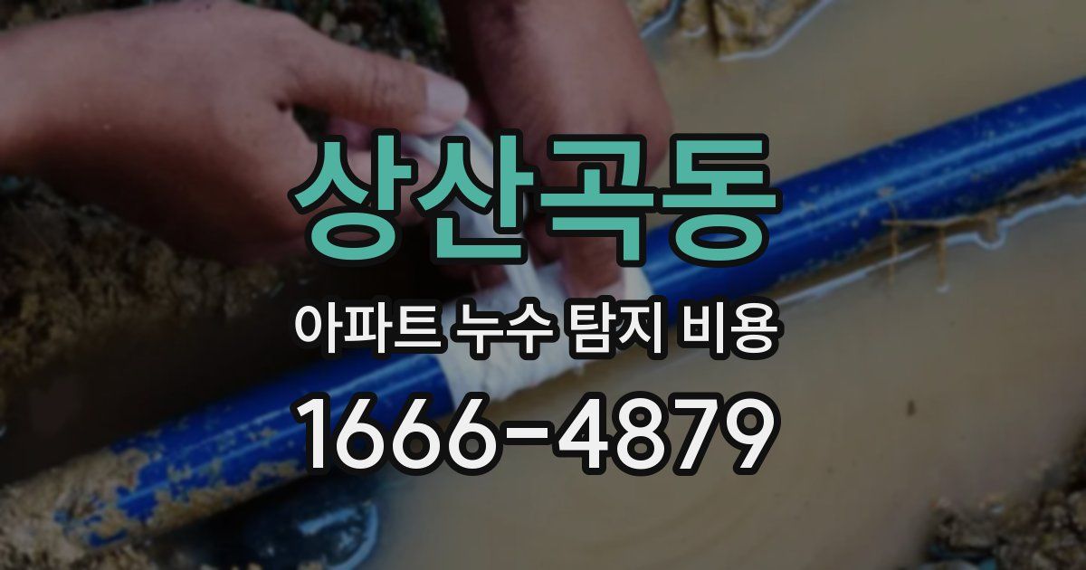 상산곡동 아파트 누수 탐지 비용