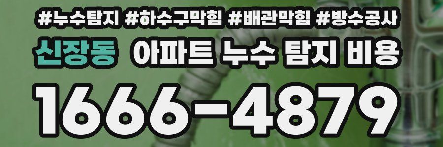 신장동 아파트 누수 탐지 비용