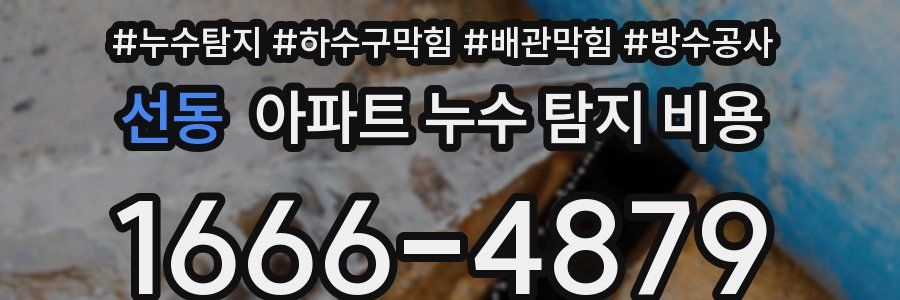 선동 아파트 누수 탐지 비용