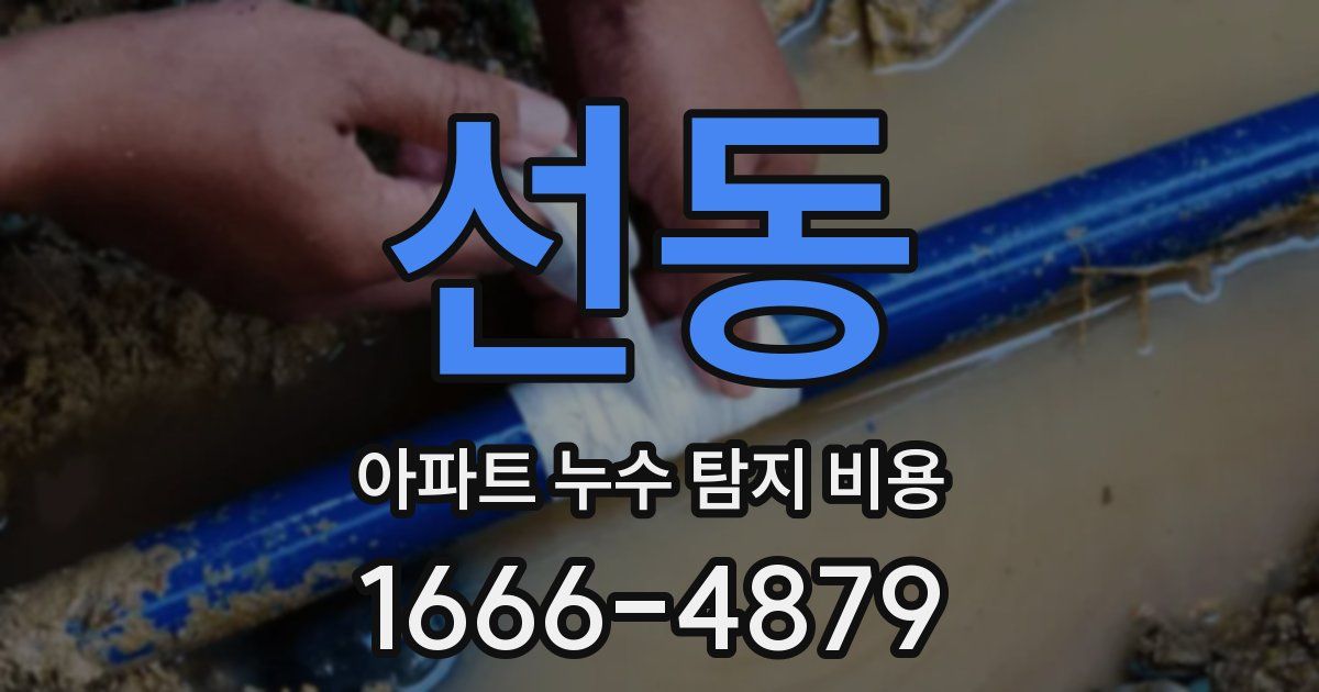 선동 아파트 누수 탐지 비용