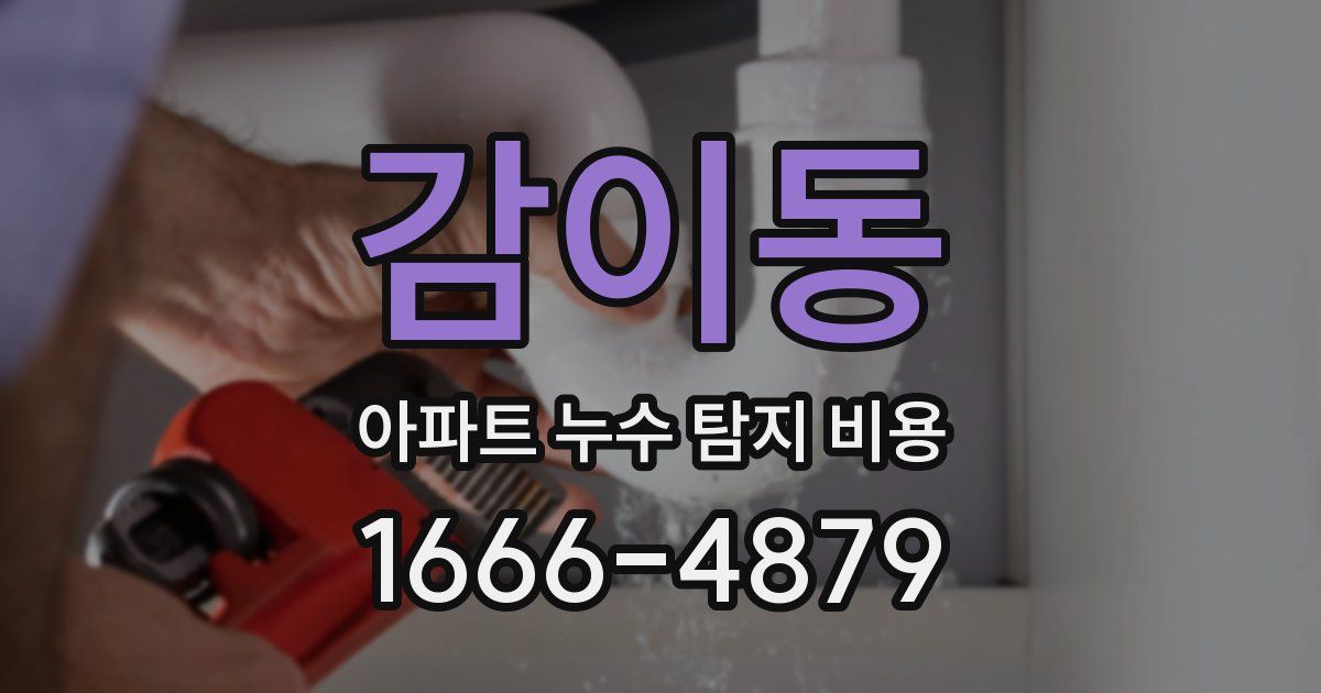 감이동 아파트 누수 탐지 비용