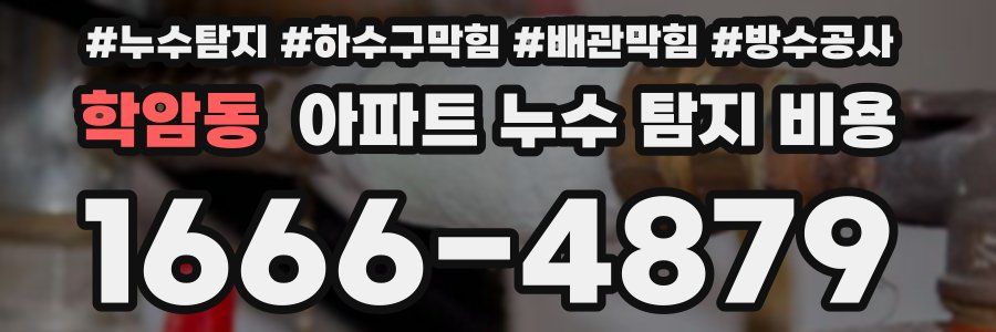 학암동 아파트 누수 탐지 비용