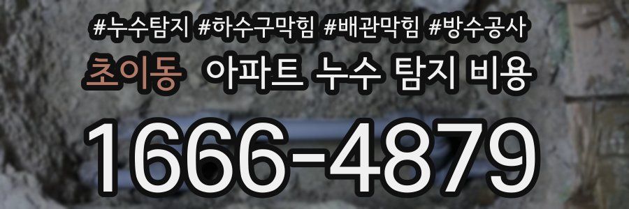 초이동 아파트 누수 탐지 비용