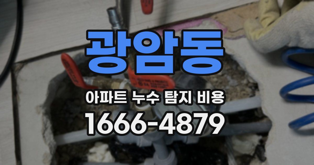 광암동 아파트 누수 탐지 비용