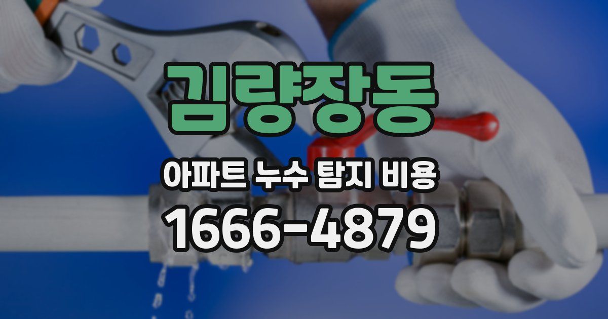 김량장동 아파트 누수 탐지 비용