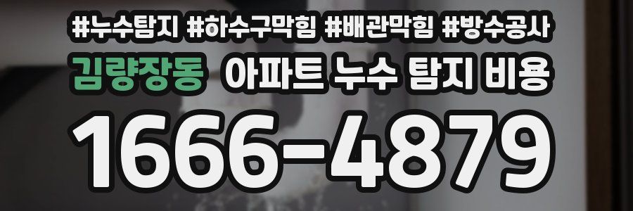 김량장동 아파트 누수 탐지 비용