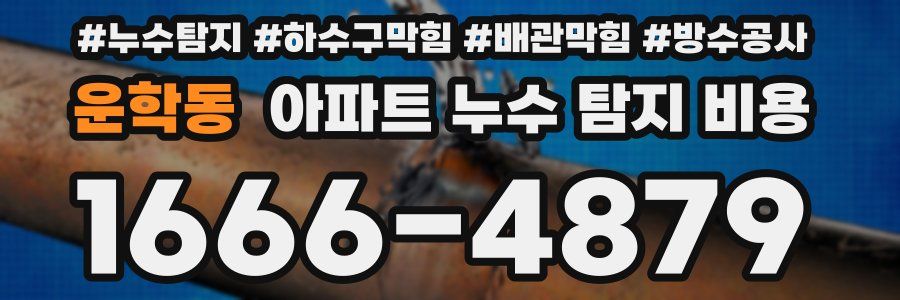 운학동 아파트 누수 탐지 비용