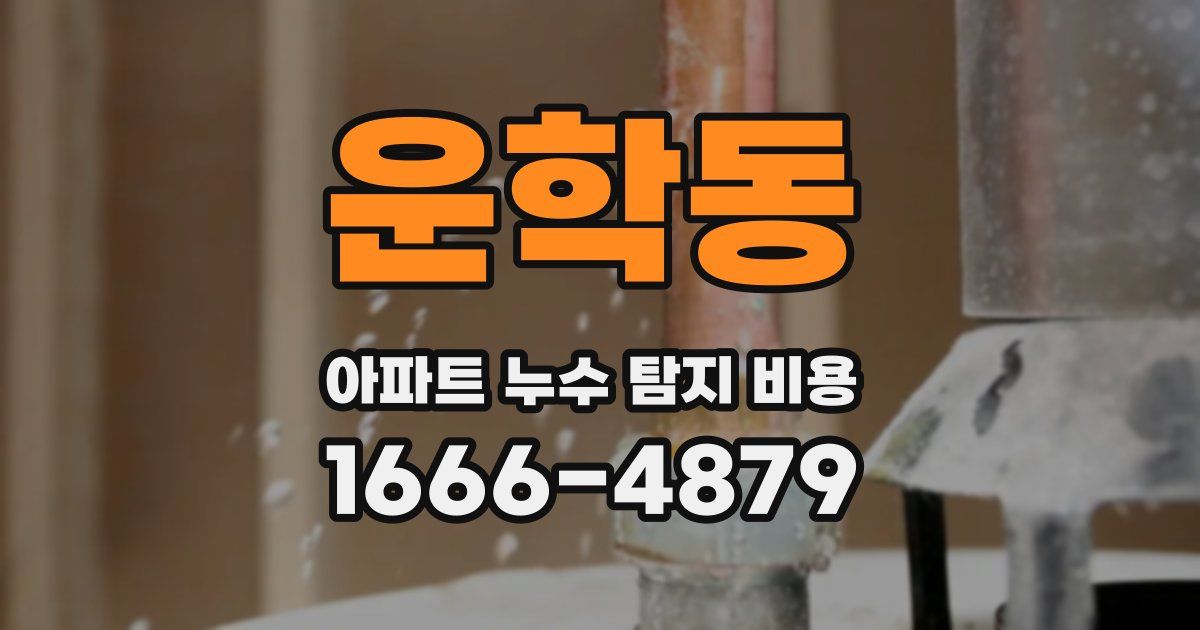 운학동 아파트 누수 탐지 비용