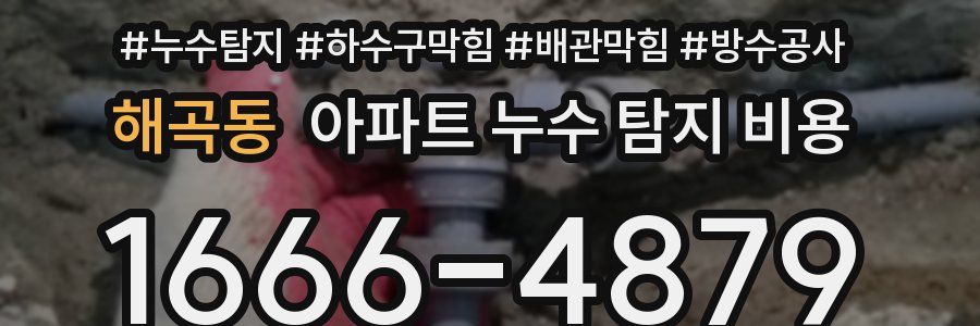 해곡동 아파트 누수 탐지 비용