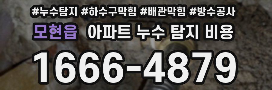 모현읍 아파트 누수 탐지 비용