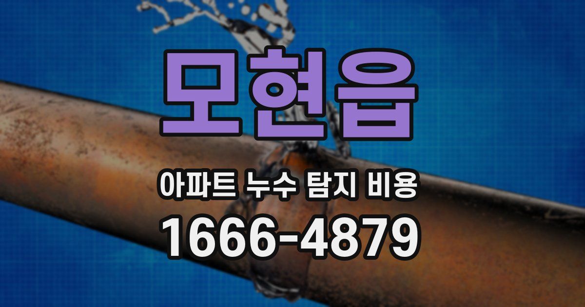 모현읍 아파트 누수 탐지 비용
