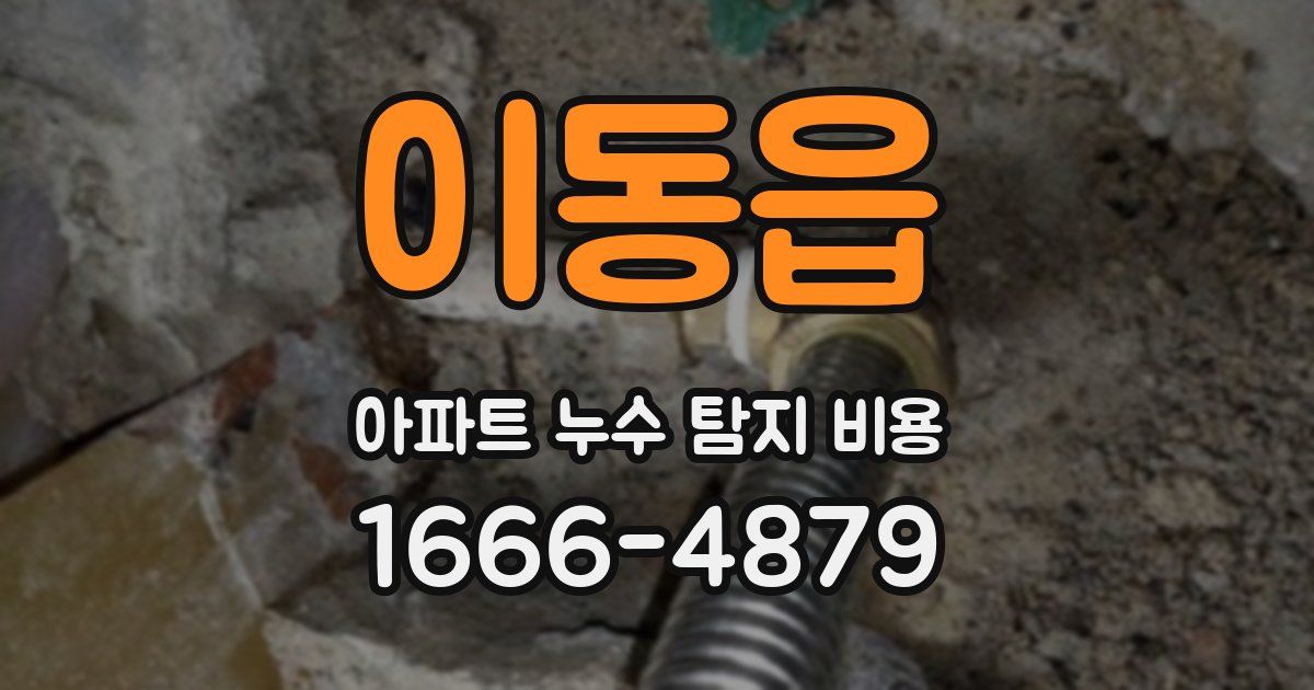 이동읍 아파트 누수 탐지 비용