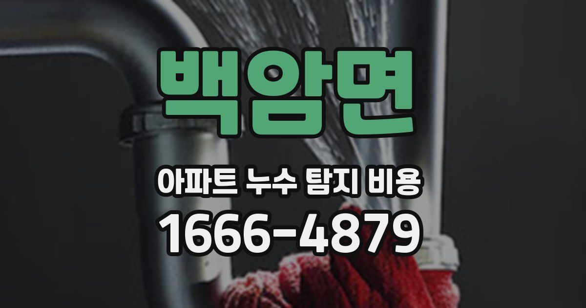 백암면 아파트 누수 탐지 비용
