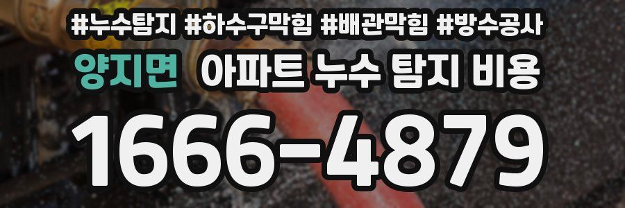 양지면 아파트 누수 탐지 비용
