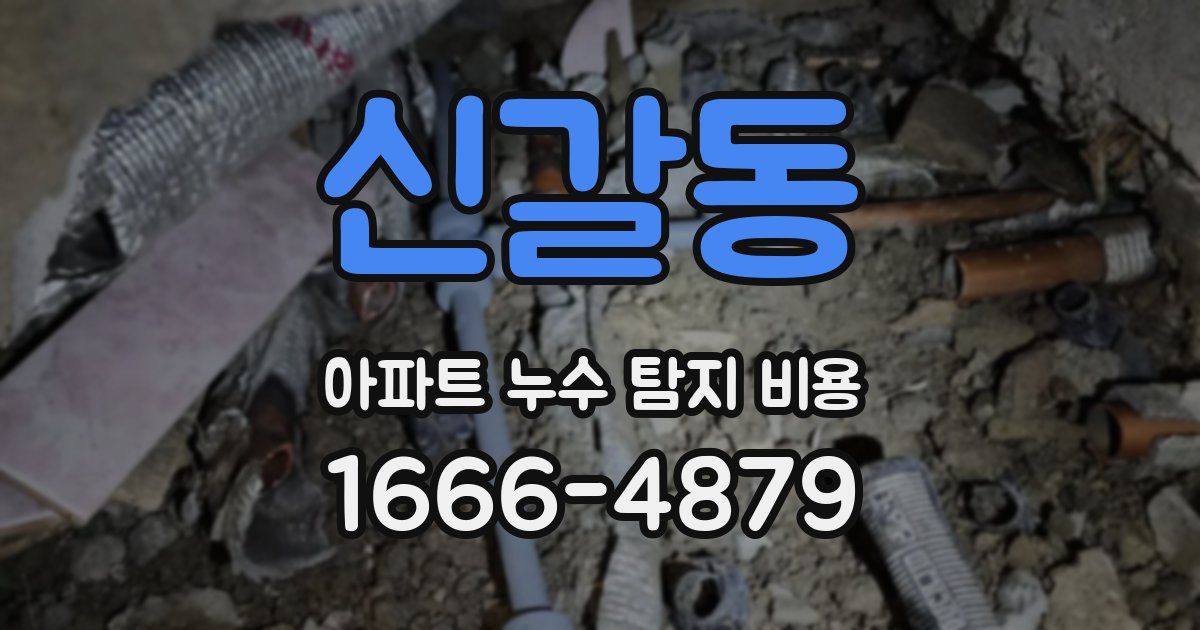 신갈동 아파트 누수 탐지 비용