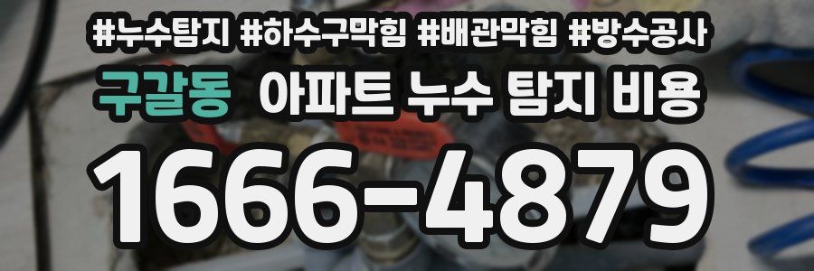 구갈동 아파트 누수 탐지 비용