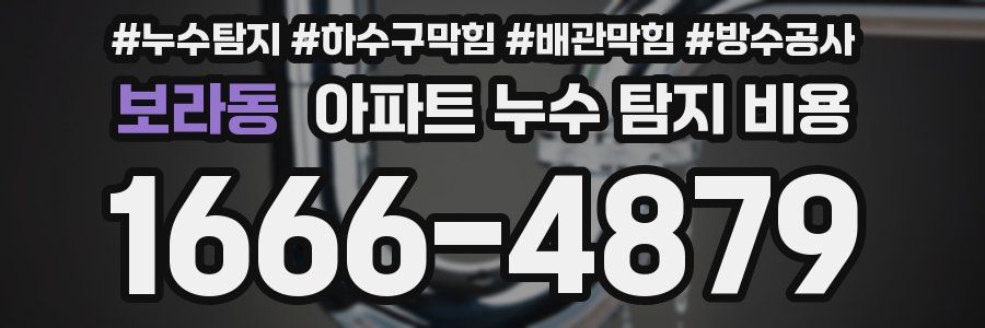 보라동 아파트 누수 탐지 비용