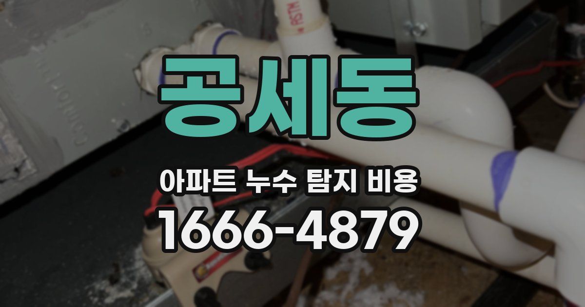 공세동 아파트 누수 탐지 비용
