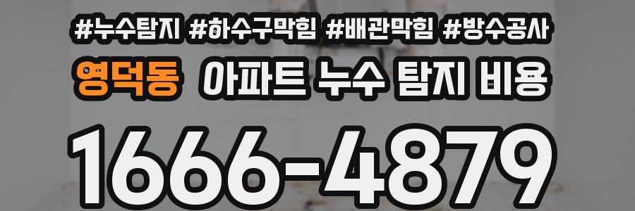 영덕동 아파트 누수 탐지 비용