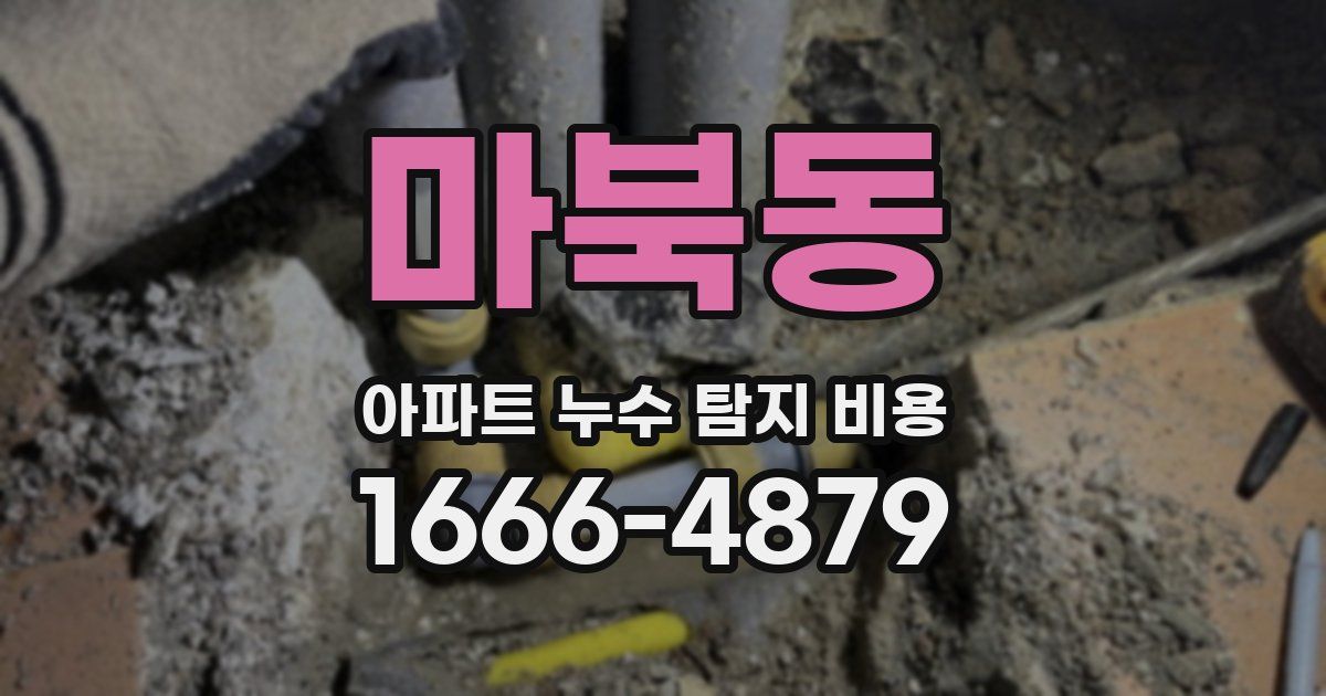 마북동 아파트 누수 탐지 비용