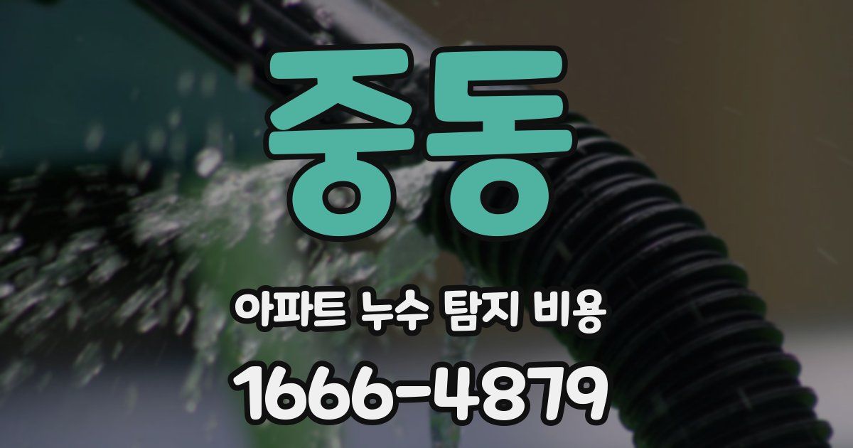 중동 아파트 누수 탐지 비용
