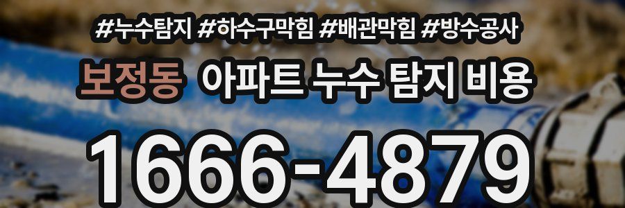 보정동 아파트 누수 탐지 비용