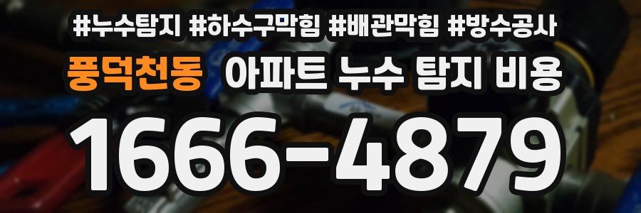 풍덕천동 아파트 누수 탐지 비용