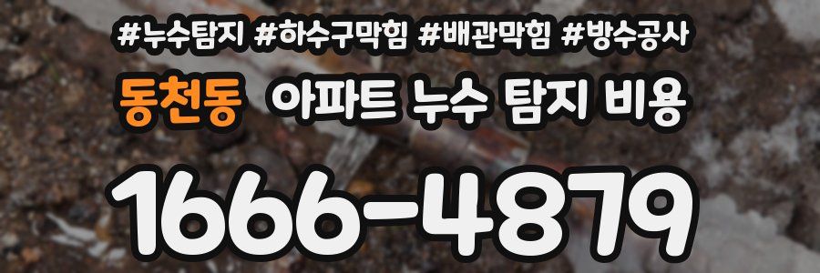 동천동 아파트 누수 탐지 비용