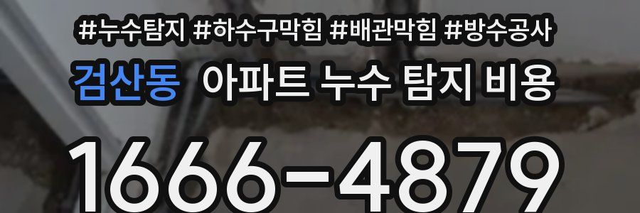 검산동 아파트 누수 탐지 비용