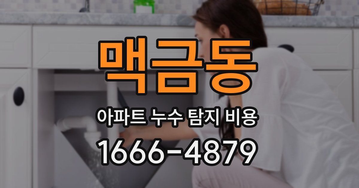 맥금동 아파트 누수 탐지 비용