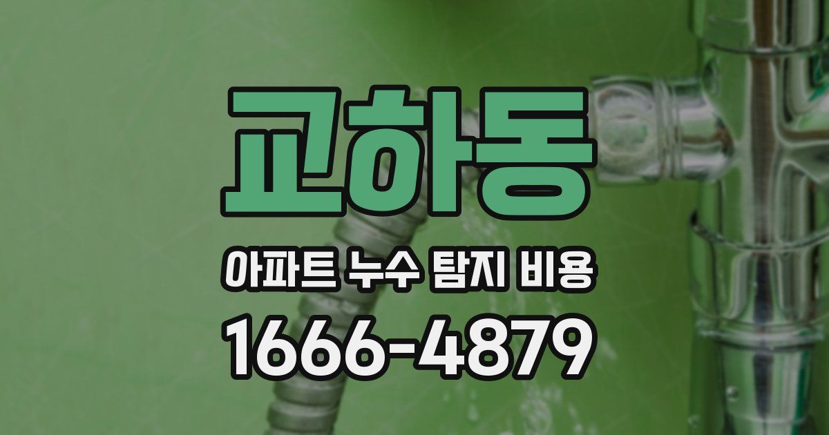 교하동 아파트 누수 탐지 비용