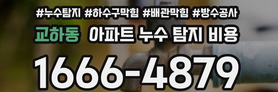 교하동 아파트 누수 탐지 비용