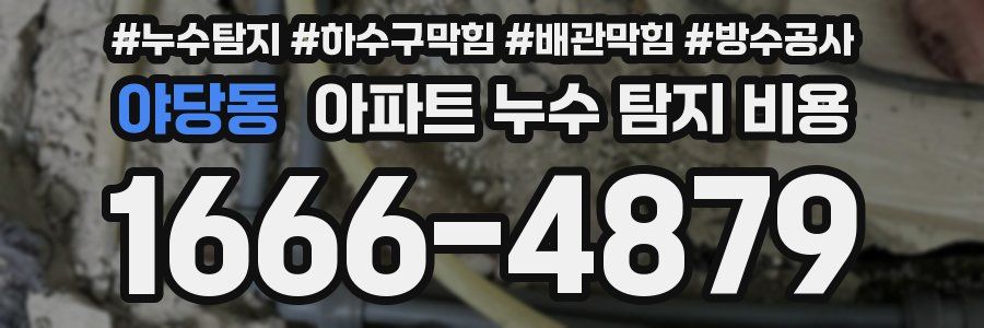 야당동 아파트 누수 탐지 비용