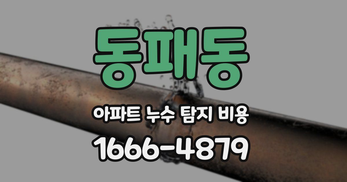 동패동 아파트 누수 탐지 비용