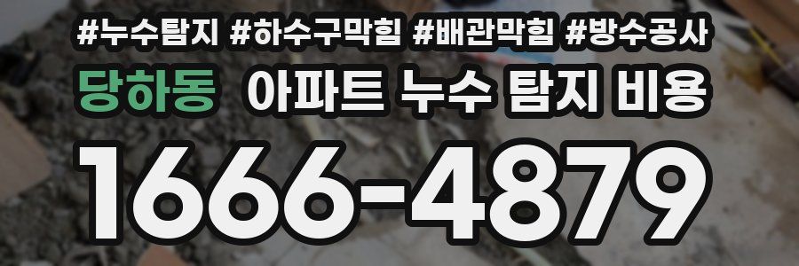 당하동 아파트 누수 탐지 비용