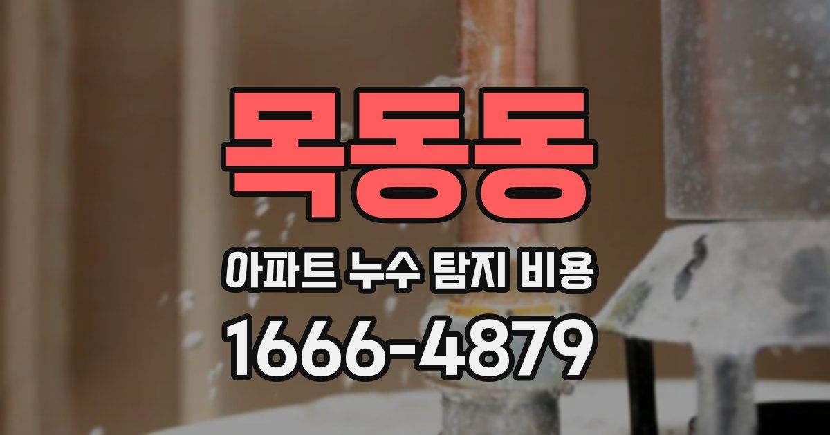 목동동 아파트 누수 탐지 비용