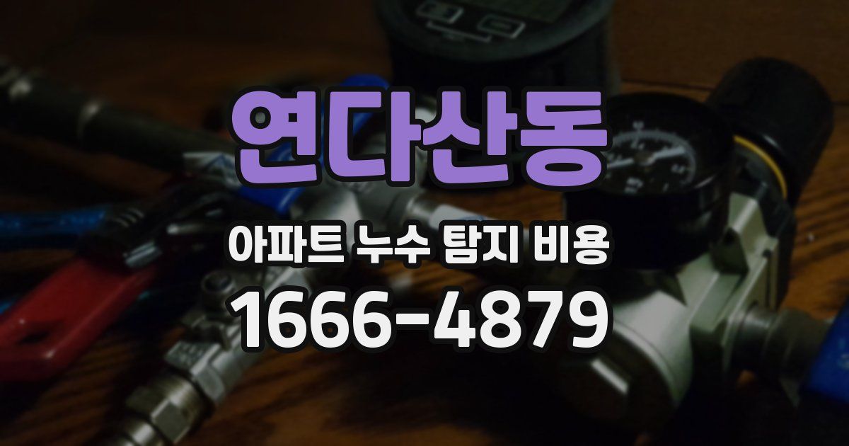 연다산동 아파트 누수 탐지 비용