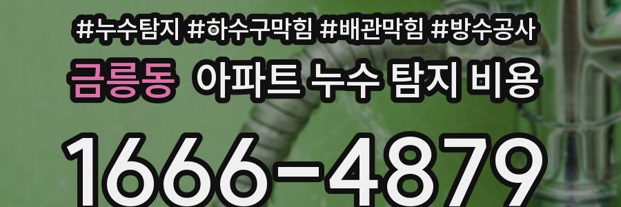 금릉동 아파트 누수 탐지 비용