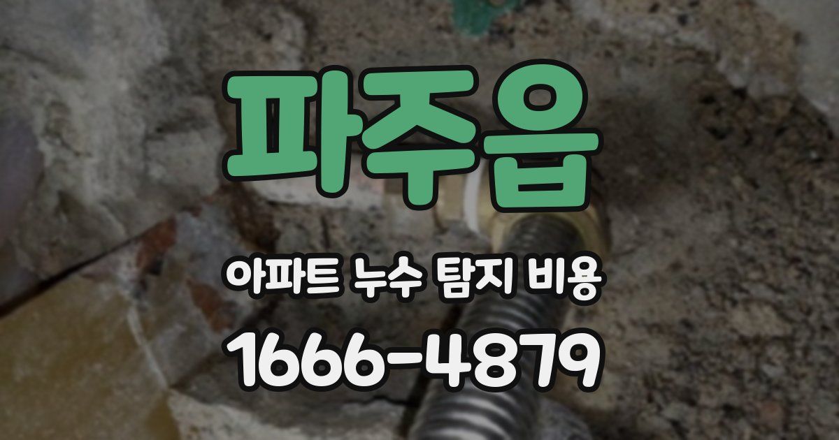 파주읍 아파트 누수 탐지 비용