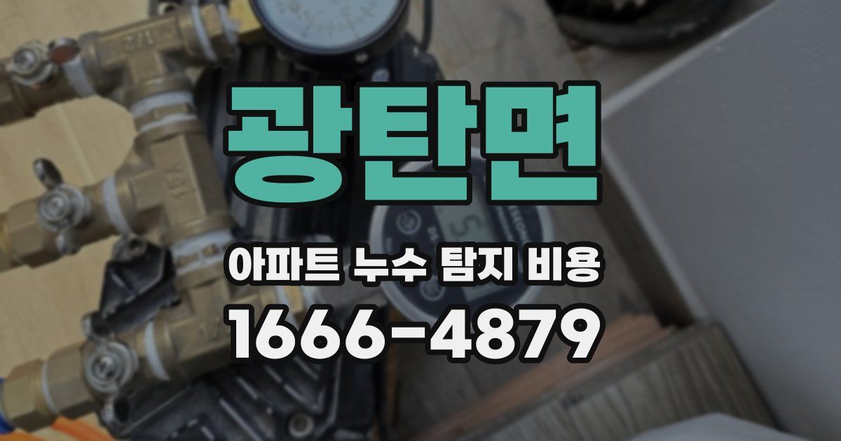 광탄면 아파트 누수 탐지 비용